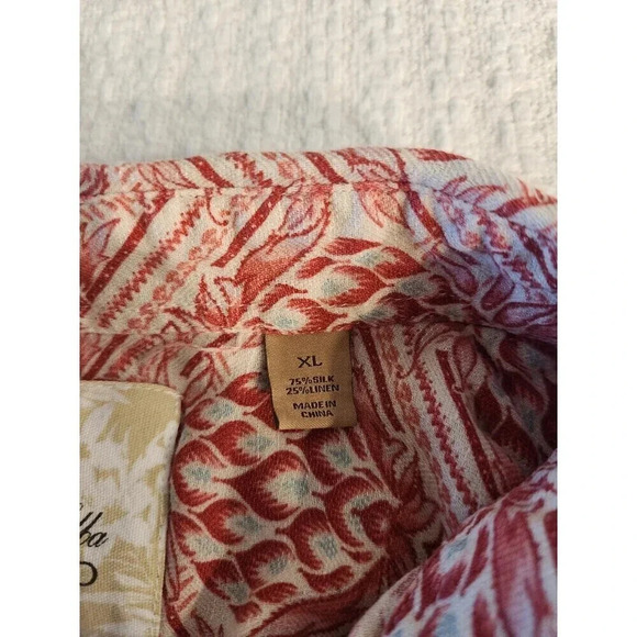 Tasso Elba Men's Silk & Linen Pineapple Print Button Down Shirt Sz XL - Picture 4 of 7